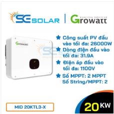 Inverter điện mặt trời 20KW-Growatt Mid 20KTL3-X
